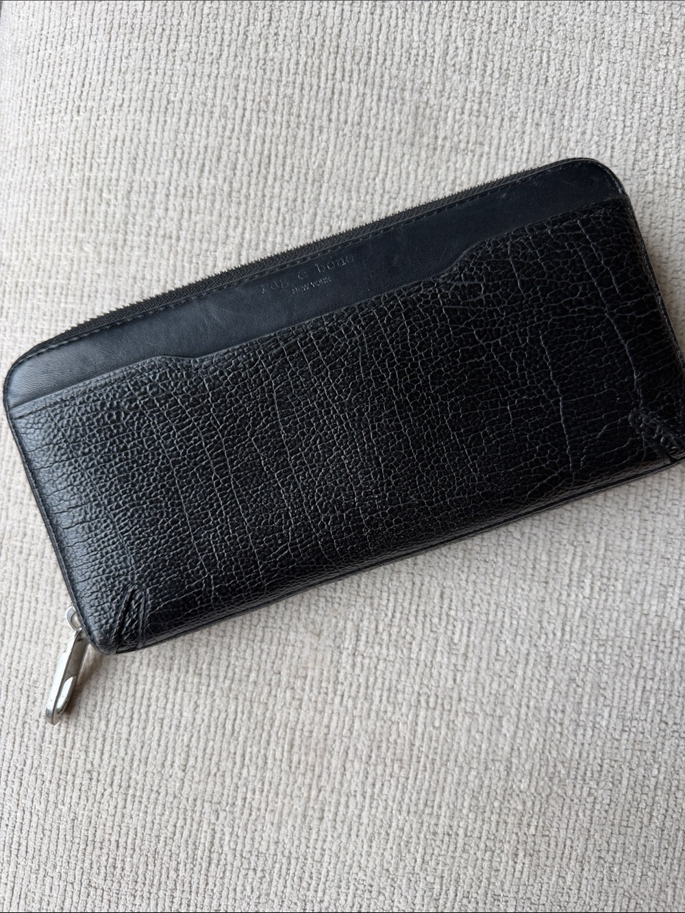 RAG & BONE Black Leather Zip Wallet